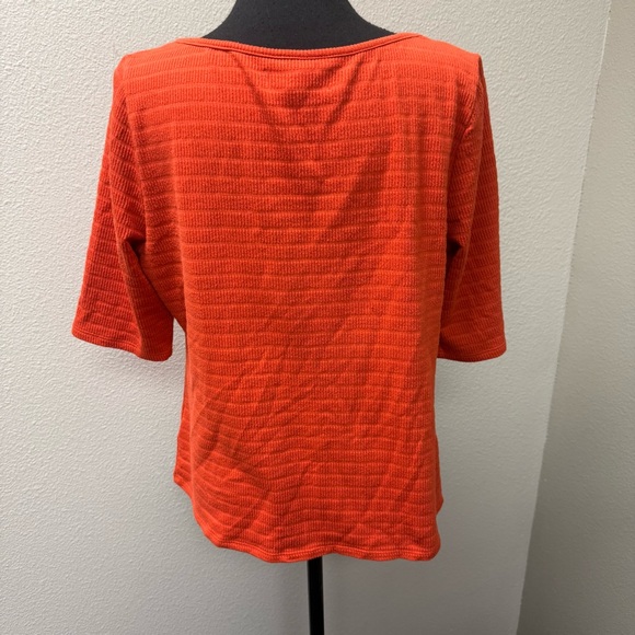 NWOT Idyllwind Orange Knot Front Top XL Western Boho Stretch Ribbed Chic Style - Picture 5 of 10